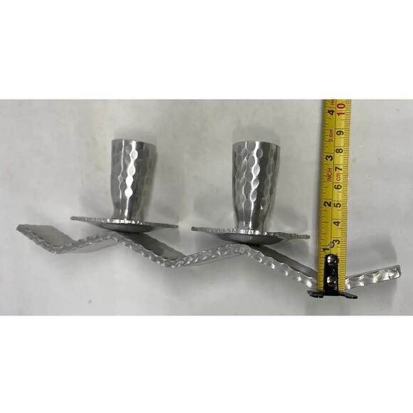 Mid 20th Century Everlast Metal Corporation Hand Forged Aluminum Candle Holders - Picture 11 of 12